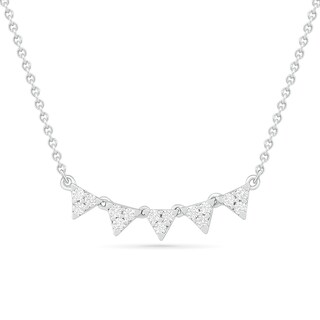 0.23 CT. T.W. Diamond Five Triangle Necklace in Sterling Silver