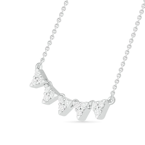 0.23 CT. T.W. Diamond Five Triangle Necklace in Sterling Silver