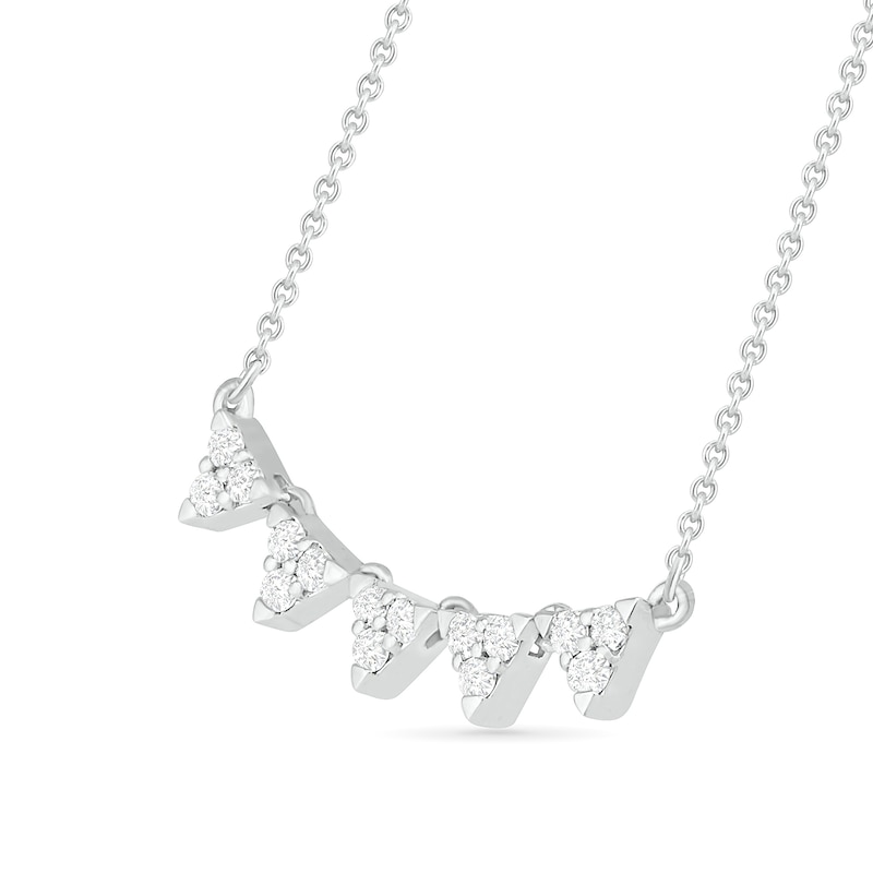 0.23 CT. T.W. Diamond Five Triangle Necklace in Sterling Silver|Peoples Jewellers
