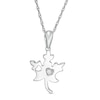 Thumbnail Image 0 of Diamond Accent Solitaire Maple Leaf Pendant in Sterling Silver