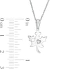 Thumbnail Image 2 of Diamond Accent Solitaire Maple Leaf Pendant in Sterling Silver