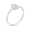 Thumbnail Image 2 of 0.16 CT. T.W. Diamond Teardrop-Shaped Vintage-Style Promise Ring in 10K White Gold