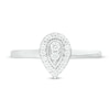 Thumbnail Image 3 of 0.16 CT. T.W. Diamond Teardrop-Shaped Vintage-Style Promise Ring in 10K White Gold