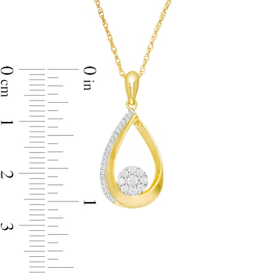 0.20 CT. T.W. Composite Diamond Teardrop-Shaped Pendant in 10K Gold