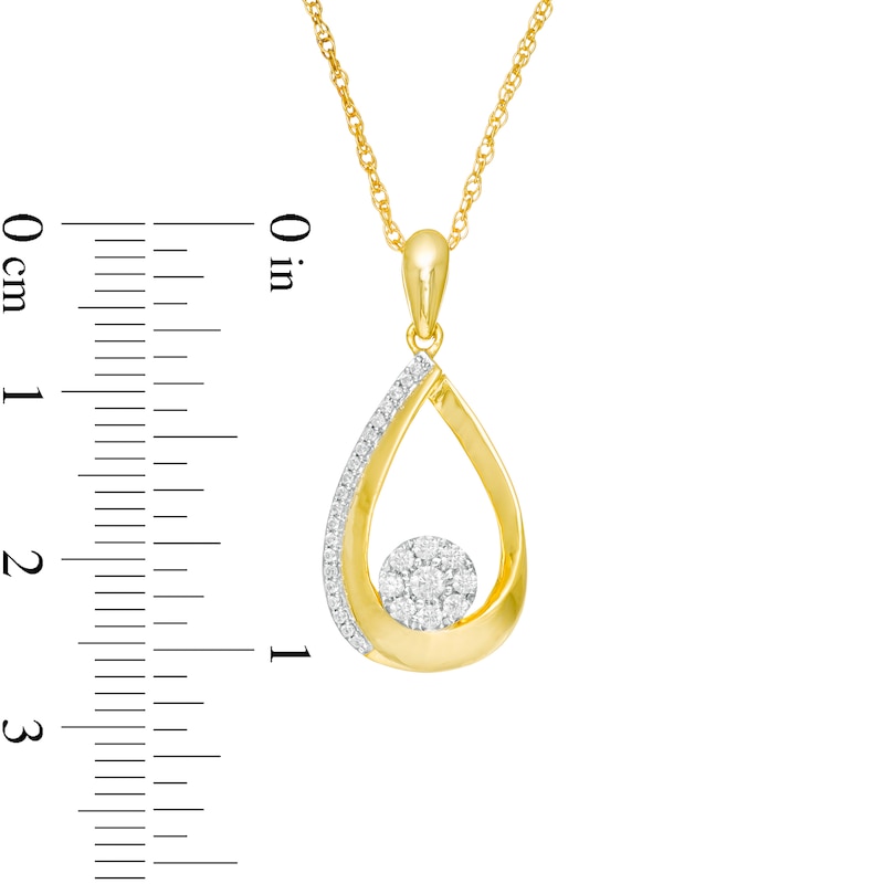 0.20 CT. T.W. Composite Diamond Teardrop-Shaped Pendant in 10K Gold|Peoples Jewellers