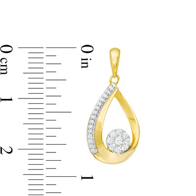 0.25 CT. T.W. Composite Diamond Teardrop-Shaped Drop Earrings in 10K Gold