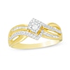 Thumbnail Image 0 of 0.25 CT. T.W. Diamond Double Row Bypass Ring in 10K Gold