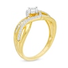 Thumbnail Image 2 of 0.25 CT. T.W. Diamond Double Row Bypass Ring in 10K Gold