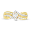 Thumbnail Image 3 of 0.25 CT. T.W. Diamond Double Row Bypass Ring in 10K Gold
