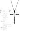 0.20 CT. T.W. Enhanced Black and White Diamond Cross Pendant in Sterling Silver