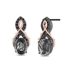 Enchanted Disney Villains Maleficent Quartz and 0.23 CT. T.W. Black Diamond Drop Earrings in Sterling Silver