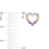 Thumbnail Image 2 of Simulated Light Multi-Colour Sapphire Heart Outline Stud Earrings in Sterling Silver