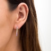 Thumbnail Image 1 of Simulated Light Multi-Colour Sapphire Duos Linear Bar Drop Earrings in Sterling Silver
