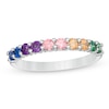 Thumbnail Image 0 of Simulated Multi-Colour Sapphire Duos Band in Sterling Silver