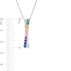 Simulated Multi-Colour Sapphire Duos Criss-Cross Pendant in Sterling Silver