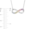 Simulated Light Multi-Colour Sapphire Duos Infinity Necklace in Sterling Silver