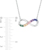 Thumbnail Image 2 of Simulated Multi-Colour Sapphire Duos Infinity Necklace in Sterling Silver