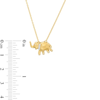 Diamond Accent Elephant Pendant in Sterling Silver with 14K Gold Plate