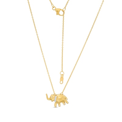 Diamond Accent Elephant Pendant in Sterling Silver with 14K Gold Plate