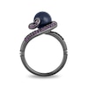 Thumbnail Image 2 of Enchanted Disney Villains Ursula Freshwater Cultured Pearl, Amethyst and 0.23 CT. T.W. Diamond Ring in Sterling Silver