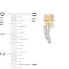 Thumbnail Image 1 of Enchanted Disney Belle 0.085 CT. T.W. Diamond Rose J-Hoop Earrings in Sterling Silver and 10K Gold