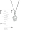 Thumbnail Image 2 of 0.20 CT. T.W. Composite Diamond Marquise Sunburst Frame Pendant in Sterling Silver