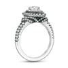 Thumbnail Image 2 of Vera Wang Love Collection 1.18 CT. T.W. Pear-Shaped Diamond Frame Engagement Ring in 14K White Gold and Black Rhodium
