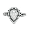 Thumbnail Image 3 of Vera Wang Love Collection 1.18 CT. T.W. Pear-Shaped Diamond Frame Engagement Ring in 14K White Gold and Black Rhodium