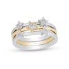 Enchanted Disney Tinker Bell 0.085 CT. T.W. Diamond Star Three Piece Stackable Band Set in Sterling Silver and 10K Gold