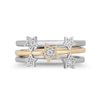 Enchanted Disney Tinker Bell 0.085 CT. T.W. Diamond Star Three Piece Stackable Band Set in Sterling Silver and 10K Gold