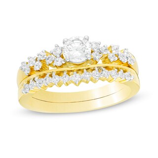 0.58 CT. T.W. Diamond Scatter Bridal Set in 10K Gold