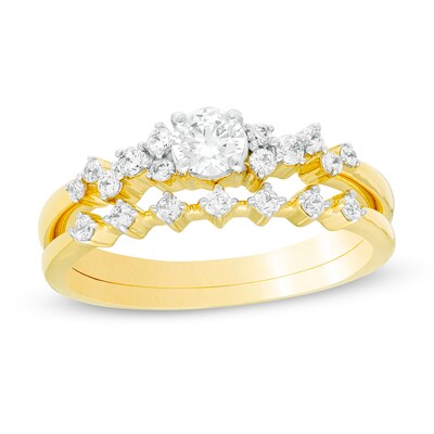 0.45 CT. T.W. Diamond Scatter Bridal Set in 10K Gold