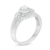 Thumbnail Image 2 of 0.58 CT. T.W. Diamond Frame Tri-Sides Bridal Set in 10K White Gold