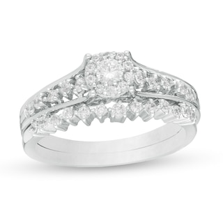 0.45 CT. T.W. Diamond Frame Bridal Set in 10K White Gold