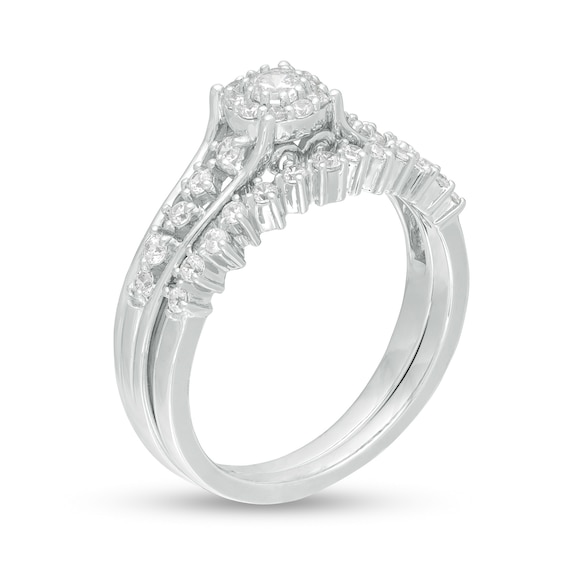 0.45 CT. T.W. Diamond Frame Bridal Set in 10K White Gold