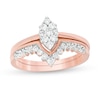Thumbnail Image 0 of 0.37 CT. T.W. Composite Marquise Diamond "V" Bridal Set in 10K Rose Gold