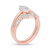 Thumbnail Image 2 of 0.37 CT. T.W. Composite Marquise Diamond "V" Bridal Set in 10K Rose Gold
