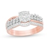 0.45 CT. T.W. Composite Diamond Double Row Bridal Set in 10K Rose Gold