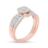 0.45 CT. T.W. Composite Diamond Double Row Bridal Set in 10K Rose Gold