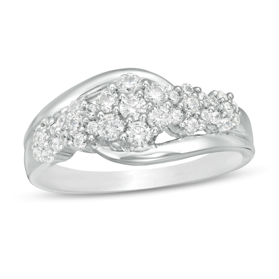 0.62 CT. T.W. Composite Diamond Bypass Ring in 10K White Gold