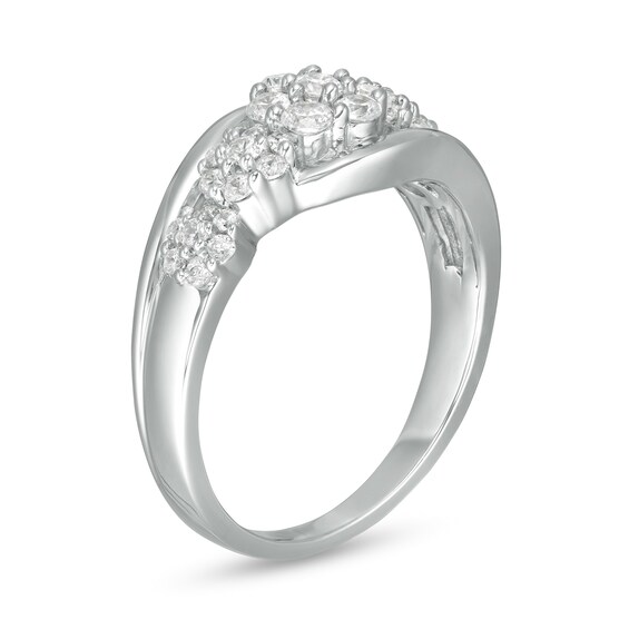 0.62 CT. T.W. Composite Diamond Bypass Ring in 10K White Gold