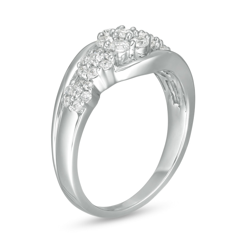 0.62 CT. T.W. Composite Diamond Bypass Ring in 10K White Gold|Peoples Jewellers