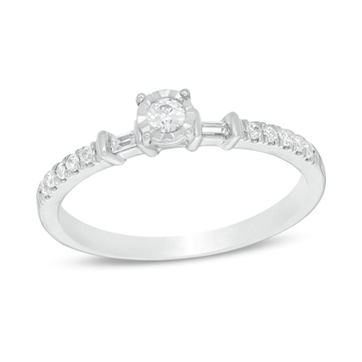 0.16 CT. T.W. Diamond Collar Promise Ring in 10K White Gold