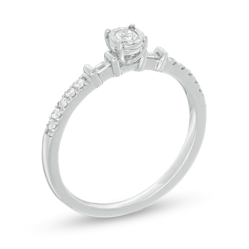 0.16 CT. T.W. Diamond Collar Promise Ring in 10K White Gold