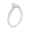 Thumbnail Image 2 of 0.37 CT. T.W. Emerald-Cut Diamond Bypass Ring in 10K White Gold