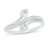 Thumbnail Image 0 of 0.37 CT. T.W. Pear-Shaped Diamond Bypass Ring in 10K White Gold