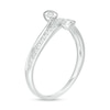 Thumbnail Image 2 of 0.37 CT. T.W. Pear-Shaped Diamond Bypass Ring in 10K White Gold