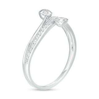 0.37 CT. T.W. Pear-Shaped Diamond Bypass Ring in 10K White Gold