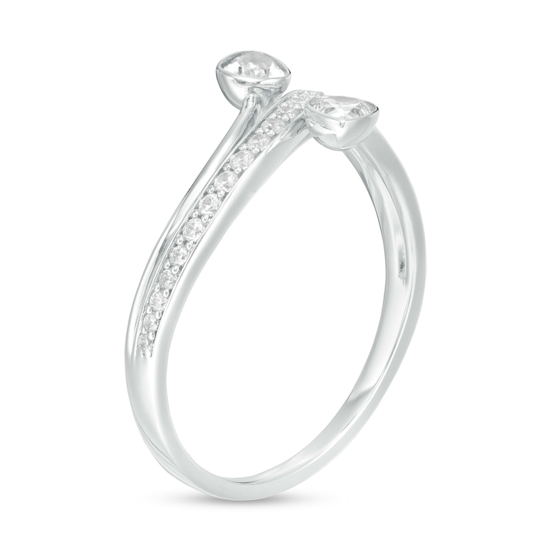 0.37 CT. T.W. Pear-Shaped Diamond Bypass Ring in 10K White Gold|Peoples Jewellers