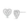 Thumbnail Image 0 of 0.23 CT. T.W. Composite Diamond Double Heart Stud Earrings in 10K White Gold